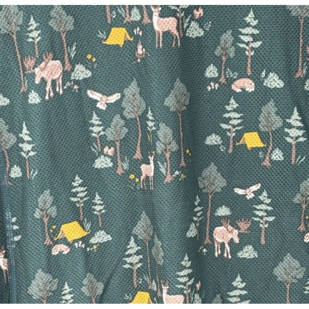 Duluth Trading Women Buck Naked Base Layer Medium L/S Green Deer Forest Print - Picture 2 of 9